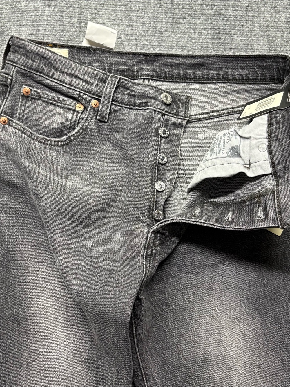 Levis Premium 501 Jeans Womens 29x30 Black Straight Button Fly Big E NEW - Picture 7 of 14